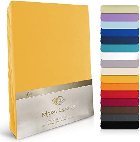 MOON-Luxury Spannbettlaken/Spannbetttuch Jersey-Stretch 230 g/m² OEKO-TEX – anthrazit, 90×200–100×220