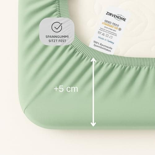 Spannbettlaken 120x200 cm – Jersey 100% Baumwolle – für Matratzen bis 25 cm Höhe