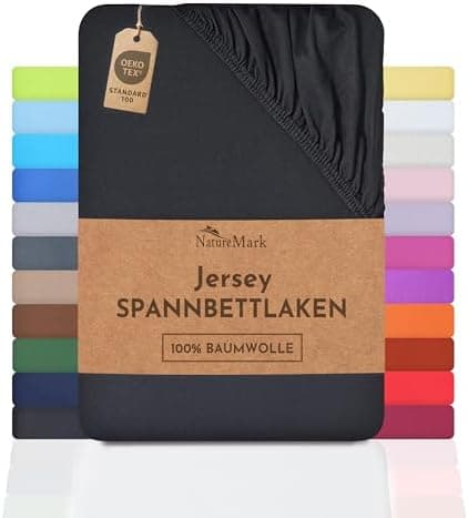 NatureMark Jersey-Spannbettlaken – 100% Baumwolle, 120 x 200 cm (Schoko Braun)