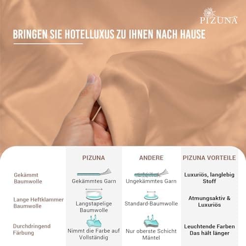 Pizuna Kissenbezüge 2er-Pack 40 x 80 cm Dunkelblau – 100% Langstapel-Baumwolle, 400 Fadenzahl