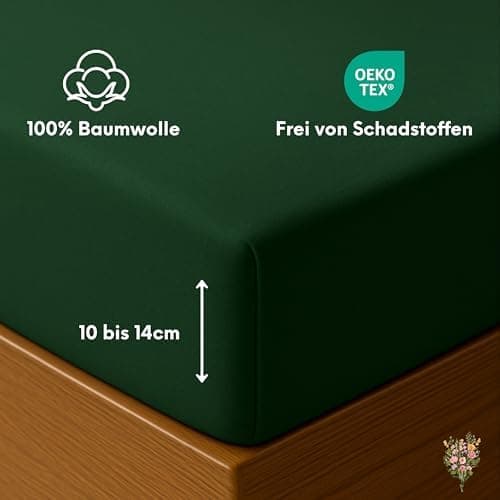 Jersey-Spannbettlaken / Spannbetttuch – 100% Baumwolle, 180x200–200x200 cm