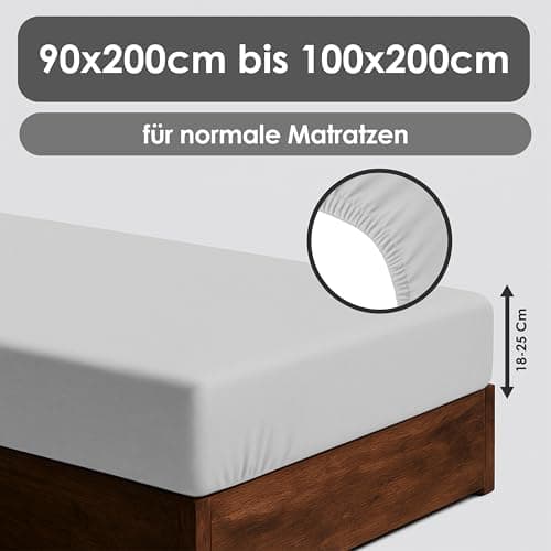 Jersey-Spannbettlaken / Spannbetttuch – 100% Baumwolle, 180x200–200x200 cm