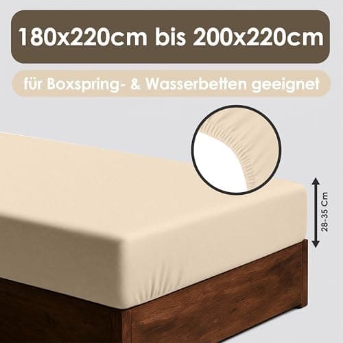 Jersey-Spannbettlaken / Spannbetttuch – 100% Baumwolle, 180x200–200x200 cm