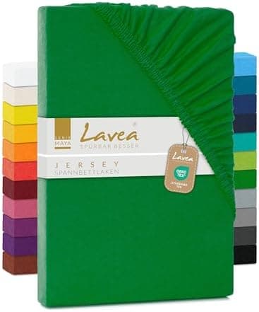 Lavea Spannbettlaken 120x200 cm – atmungsaktives Baumwoll‑Jersey, passend für Matratzen bis 20 cm (Mittelgrau)