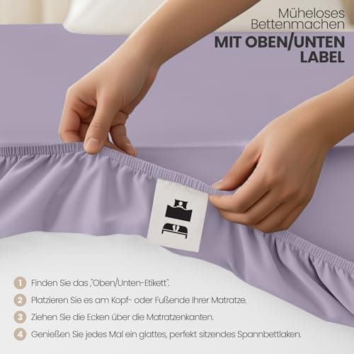 Utopia Bedding 2er-Set Spannbettlaken 140 x 200 cm – OEKO-TEX MADE IN GREEN zertifiziert – 35 cm Tiefe Tasche