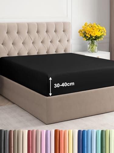 Spannbettlaken 180x200 cm – Extra tiefes Spannbetttuch bis 40 cm (16") – Weiche gebürstete Mikrofaser, knitterfrei & sch
