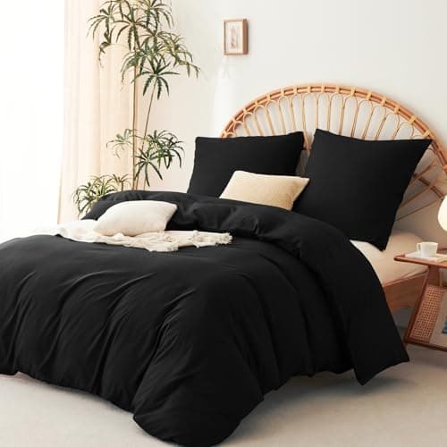 WAVVE Bettwäsche 135x200 – 4‑teiliges Mikrofaser‑Set Anthrazit (inkl. 2×80×80 cm Kissenbezüge) mit Reißverschluss, OEKO‑