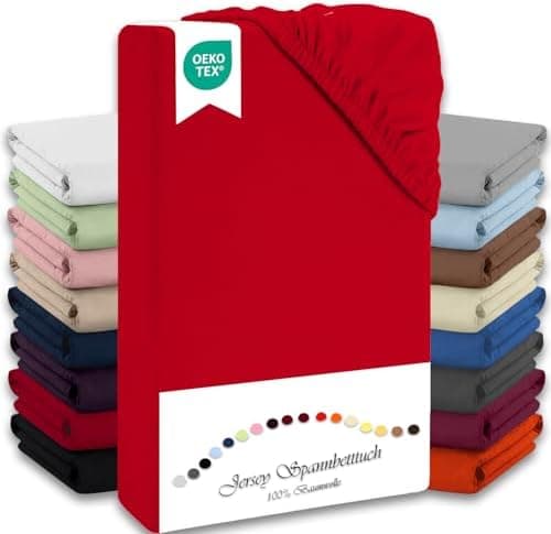 Julido Jersey-Spannbettlaken 140x200 cm – Baumwolle, OEKO-TEX® Standard 100, hautfreundlich & allergikergeeignet, Grün