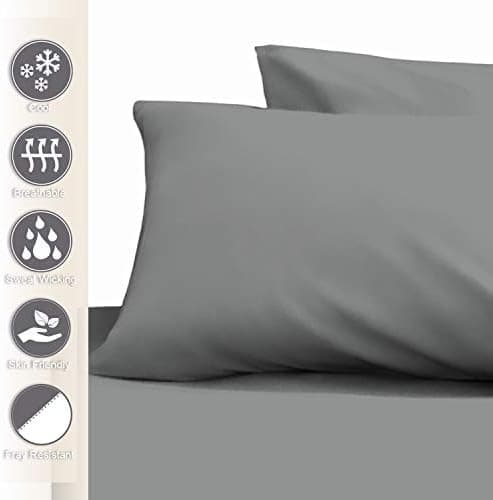 Pizuna Kissenbezüge 2er-Pack 40 x 80 cm Dunkelblau – 100% Langstapel-Baumwolle, 400 Fadenzahl