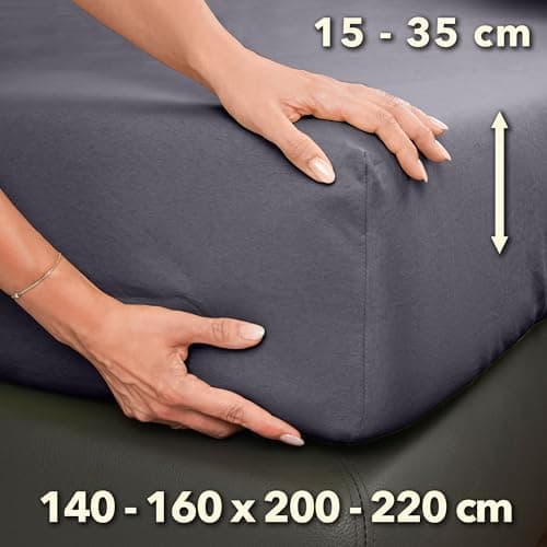 STUDIO Spannbettlaken Jersey – 97 % Baumwolle / 3 % Elastan – 120×200 / 120×220 / 130×200 / 130×220 cm, passend für Matr