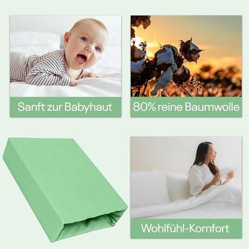 Elastisches Jersey-Spannbettlaken 90x180 cm – 100% Baumwolle, kuschelig warm