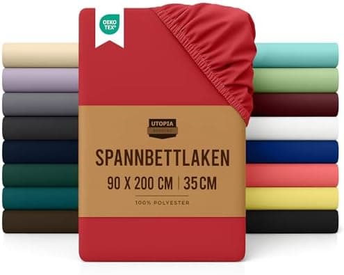 Utopia Bedding Spannbettlaken 180×200 cm – Grau, gebürstete Polyester‑Mikrofaser, OEKO‑TEX zertifiziert