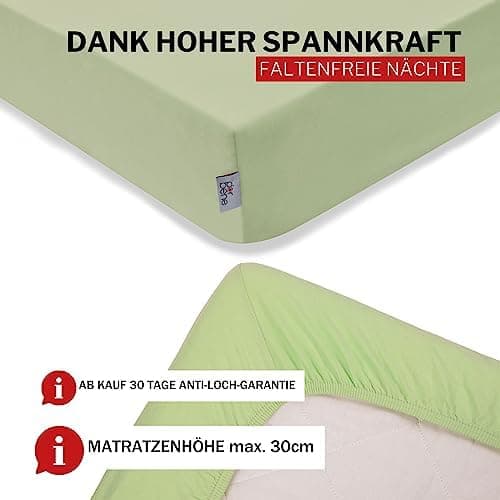 Spannbettlaken 90x200 – Jersey 100% gekämmte Baumwolle, passend für Matratzen bis 30 cm