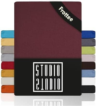 STUDIO Basic Frottee-Spannbettlaken 90 x 200 cm – weiches 80% Baumwolle/20% Polyester, elastisch & bügelfrei, OEKO-TEX f