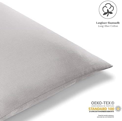 2er-Set Kissenbezüge 40 x 80 cm – Renforcé, 100% Baumwolle, superweich mit Reißverschluss, Babyrosa