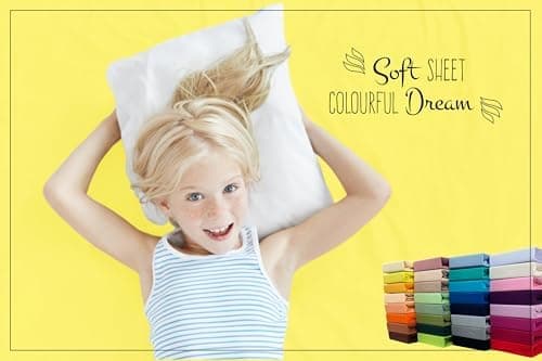 Soft Dream Spannbettlaken 90x200 cm Dunkelgrau – 100% gekämmte Baumwolle Jersey – für Kinder- & Juniorbett