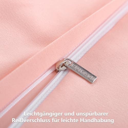 RUIKASI Bettwäsche-Set 4-teilig 135x200 Mikrofaser, 2x Bettbezug 135x200 + 2x Kissenbezug 80x80 cm, OEKO‑TEX, weich & bü
