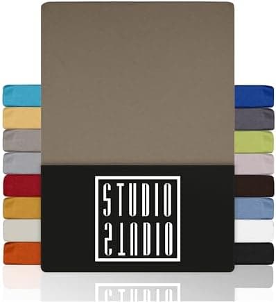 STUDIO Basic Spannbettlaken 200×220 cm – Jersey aus 100% gekämmter Baumwolle, elastisch & bügelfrei, passend für Matratz