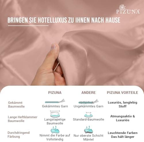 Pizuna Kissenbezüge 2er-Pack 40 x 80 cm Dunkelblau – 100% Langstapel-Baumwolle, 400 Fadenzahl