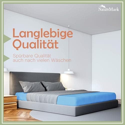 NatureMark Mikrofaser-Spannbettlaken 90x200–100x200 cm, türkis