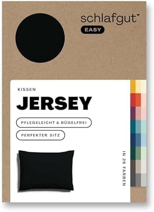 Schlafgut Easy Jersey Kissenbezug 40 x 40 cm – 100% Baumwolle, superweich & atmungsaktiv, Green Mid