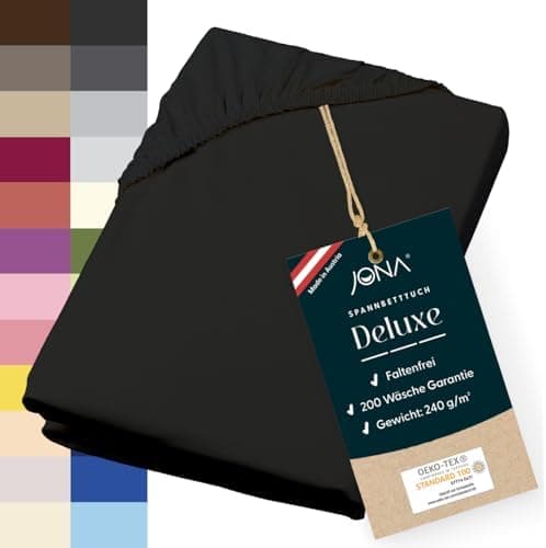Spannbettlaken Deluxe Hotelqualität – 100% Baumwoll-Jersey, 240 g/m² – 180–200 x 200–220 cm