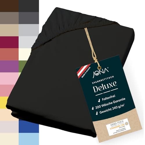 Spannbettlaken Deluxe Hotelqualität – 100% Baumwoll-Jersey, 240 g/m² – 180–200 x 200–220 cm