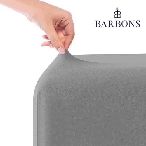 BARBONS Spannbettlaken 140x200 cm – 100% Baumwolle Jersey, für Boxspringbett & Matratzen bis 27 cm – Hellgrau