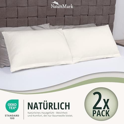 NatureMark Jersey Kissenbezüge – weich & atmungsaktiv, hautfreundlich – 40x40 cm, Anthrazit