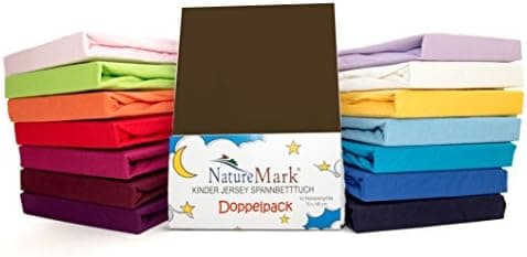 NatureMark Jersey-Spannbettlaken – 100% Baumwolle, 120 x 200 cm (Schoko Braun)