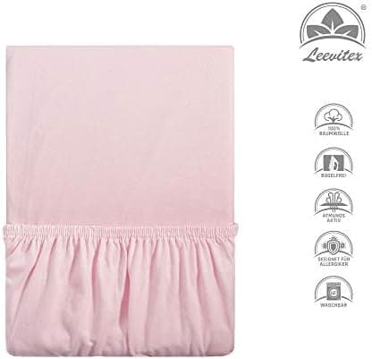leevitex® Spannbettlaken 180x200–200x200 cm | 100% Jersey-Baumwolle | für Matratzen bis 25 cm