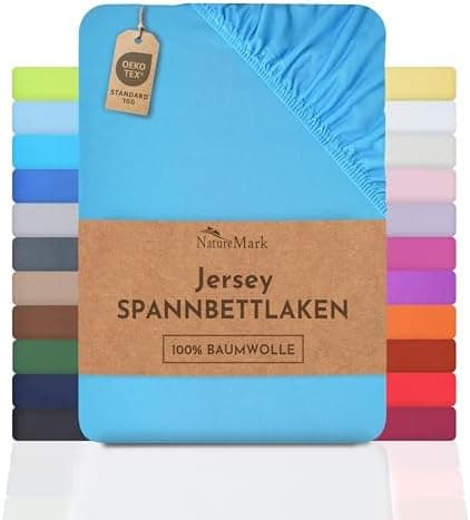 NatureMark Jersey-Spannbettlaken – 100% Baumwolle, 120 x 200 cm (Schoko Braun)