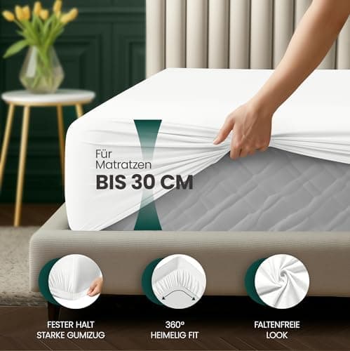 Utopia Bedding Spannbettlaken 120 x 200 cm für Matratzen bis 30 cm – gebürstete Mikrofaser, OEKO‑TEX® STANDARD 100