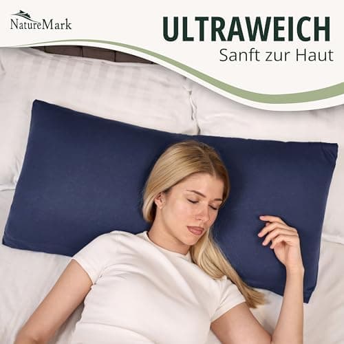 NatureMark Jersey Kissenbezüge – weich & atmungsaktiv, hautfreundlich – 40x40 cm, Anthrazit