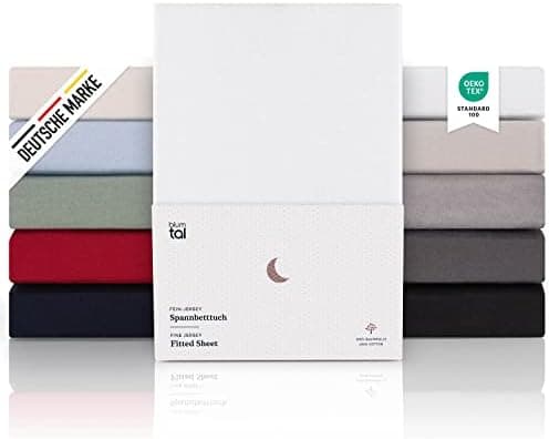 Blumtal® Premium Spannbettlaken 120x200 cm – 100% Baumwolle, OEKO‑TEX® STANDARD 100 – für Matratzen bis 25 cm