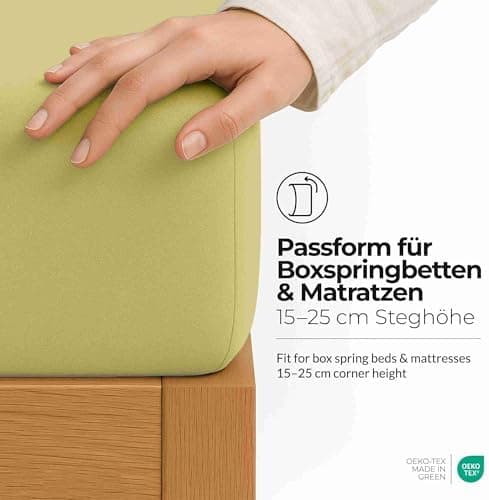 etérea Jersey-Spannbettlaken 80x200 cm Weiß – 100% Baumwolle, OEKO-TEX MADE IN GREEN & STANDARD 100