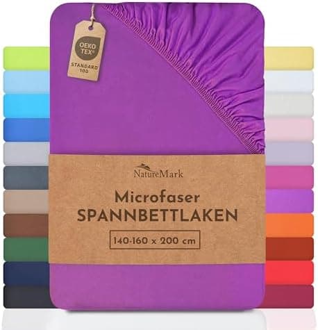 NatureMark Mikrofaser-Spannbettlaken 90x200–100x200 cm, türkis