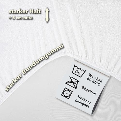 STUDIO Basic Frottee-Spannbettlaken 90 x 200 cm – weiches 80% Baumwolle/20% Polyester, elastisch & bügelfrei, OEKO-TEX f