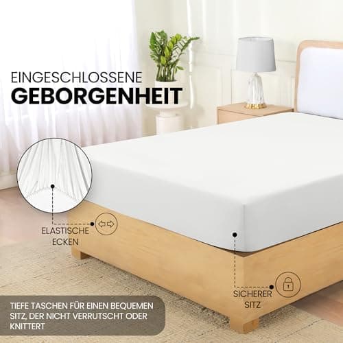 Utopia Bedding Spannbettlaken 180×200 cm – Grau, gebürstete Polyester‑Mikrofaser, OEKO‑TEX zertifiziert