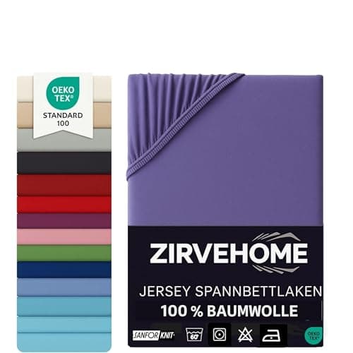 Spannbettlaken 120x200 cm – Jersey 100% Baumwolle – für Matratzen bis 25 cm Höhe