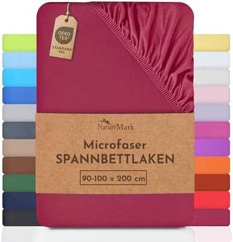 NatureMark Mikrofaser-Spannbettlaken 90x200–100x200 cm, türkis