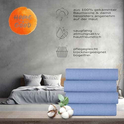 home4good Spannbettlaken 120x200 cm – Jersey 100% Baumwolle (OEKO-TEX STANDARD 100) – für Matratzenhöhe 15–25 cm, Weiß
