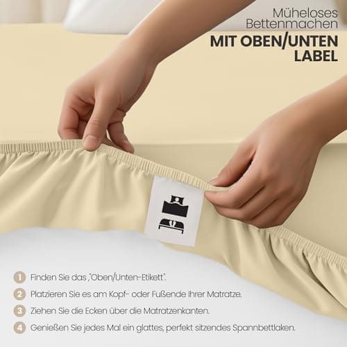 Utopia Bedding 2er-Set Spannbettlaken 140 x 200 cm – OEKO-TEX MADE IN GREEN zertifiziert – 35 cm Tiefe Tasche