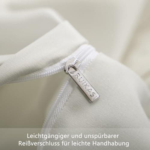 RUIKASI Bettwäsche-Set 4-teilig 135x200 Mikrofaser, 2x Bettbezug 135x200 + 2x Kissenbezug 80x80 cm, OEKO‑TEX, weich & bü