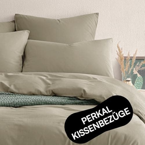 Perkal Kissenbezug Set 40x80 cm (2er) – 100% Bio-Baumwolle