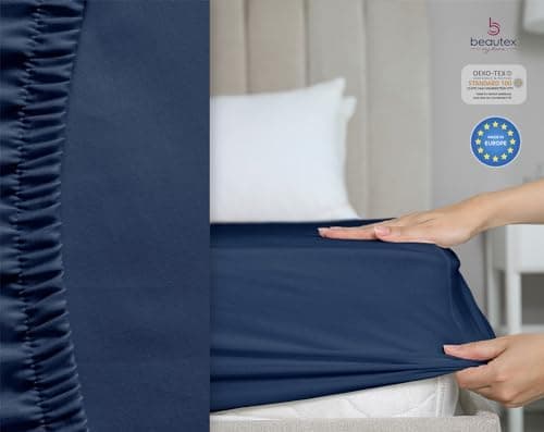 BEAUTEX Spannbetttuch aus Baumwolle – Premium Jersey 160 g/m², OEKO‑TEX STANDARD 100