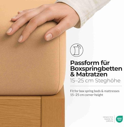 etérea Jersey-Spannbettlaken 80x200 cm Weiß – 100% Baumwolle, OEKO-TEX MADE IN GREEN & STANDARD 100