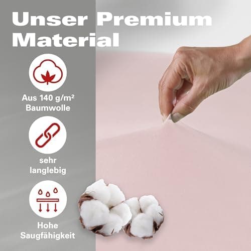 BaSaTex Bio-Jersey Spannbettlaken 120x200 cm – 100% Bio-Baumwolle, GOTS-zertifiziert – Taupe