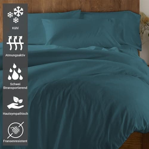 Pizuna Kissenbezüge 2er-Pack 40 x 80 cm Dunkelblau – 100% Langstapel-Baumwolle, 400 Fadenzahl