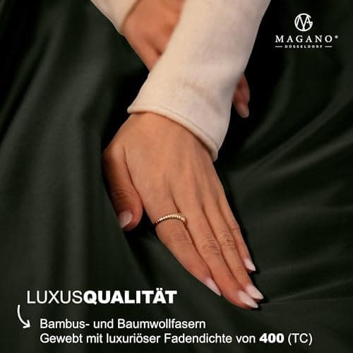Magano® Bettwäsche 135x200 Taupe – Bambus & Baumwolle Satin 400 TC Premium, Deckenbezug 135x200 cm + Kissenbezug 40x80 c